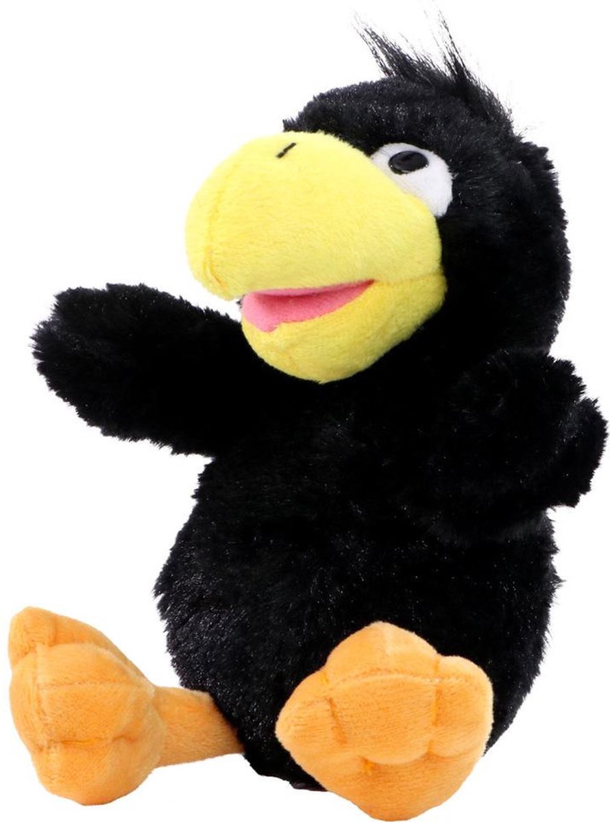 Pluche raaf / zwarte kraai knuffel 21 cm - knuffeldier