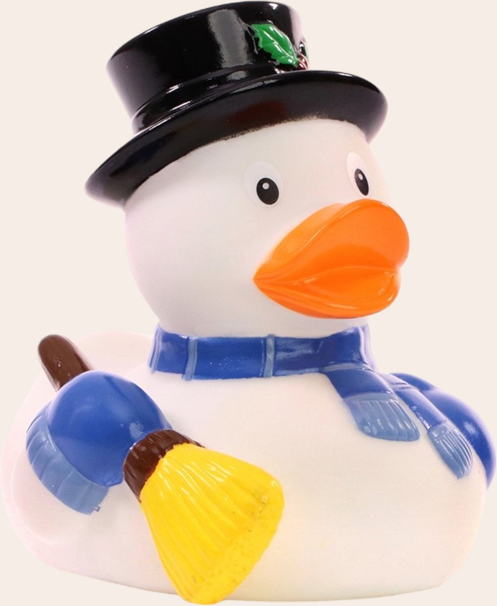 Schattige Badeend in de Vorm van een Sneeuwpop van 8 cm kerst