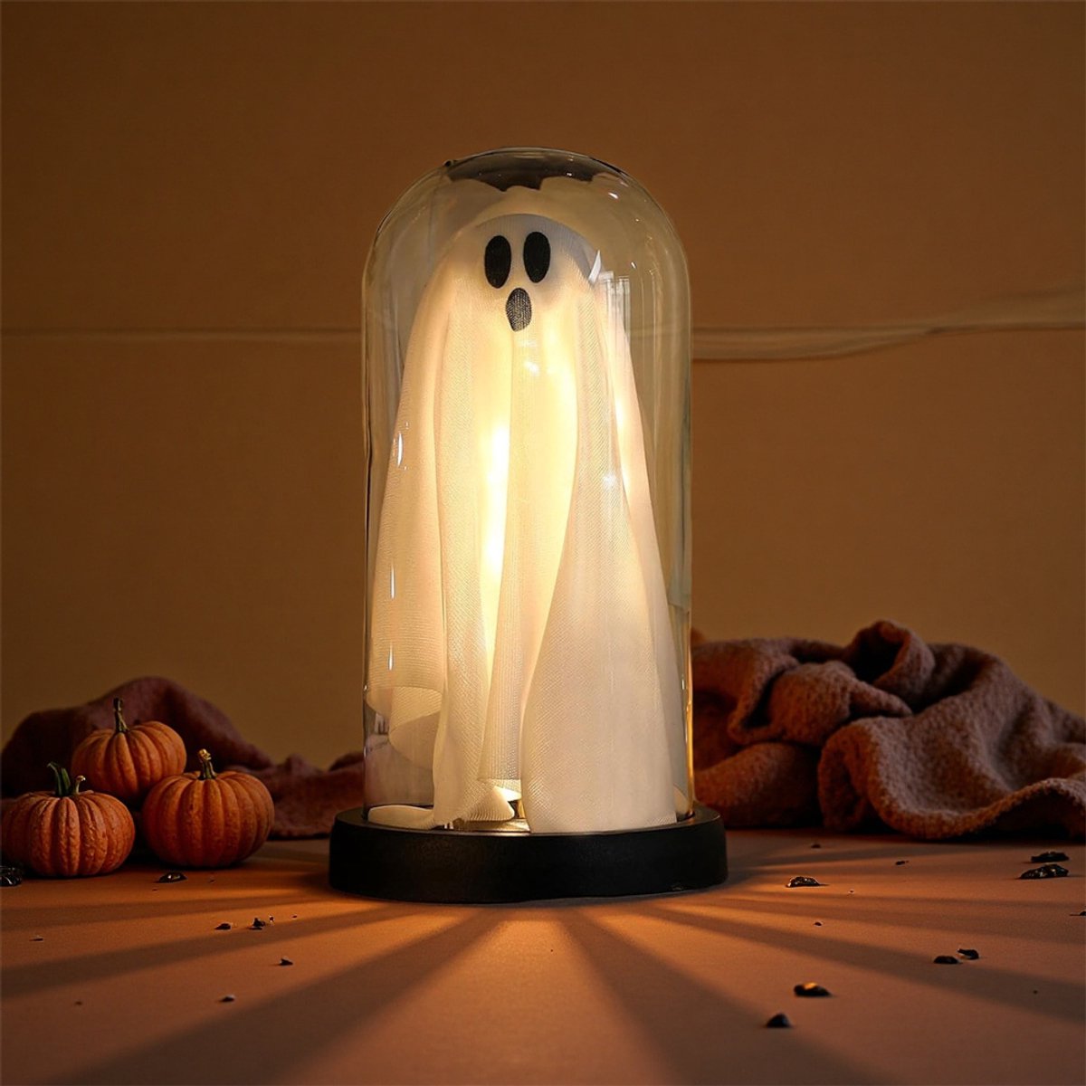 Halloween verlichting - Halloween spooklichten - Warme kleur - LED - 10 × 10 × 21 cm - Kan op de open haard, het bureau, de woonkamer - Op batterijen - Feest- en vakantiedecoraties - Wit