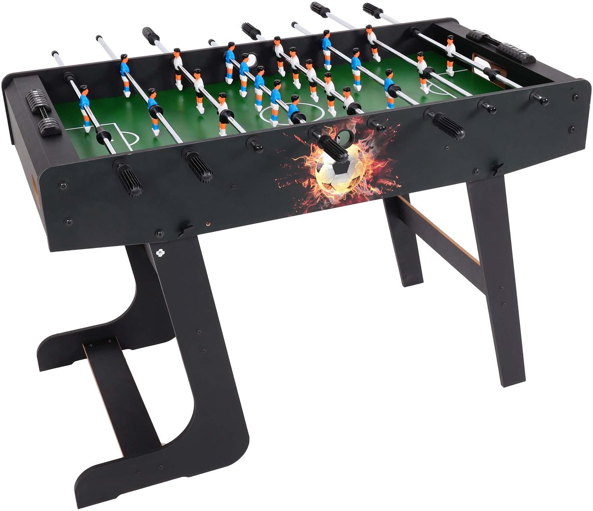 tafelvoetbal Londen, tafelvoetbal tafel voetbal, opvouwbaar 84x121x105 ~ zwart voetbal motief
