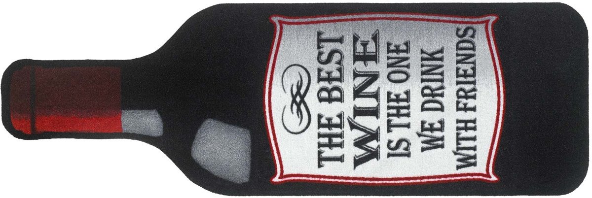Keukenmat Drink with friends wijnfles 50x150 cm