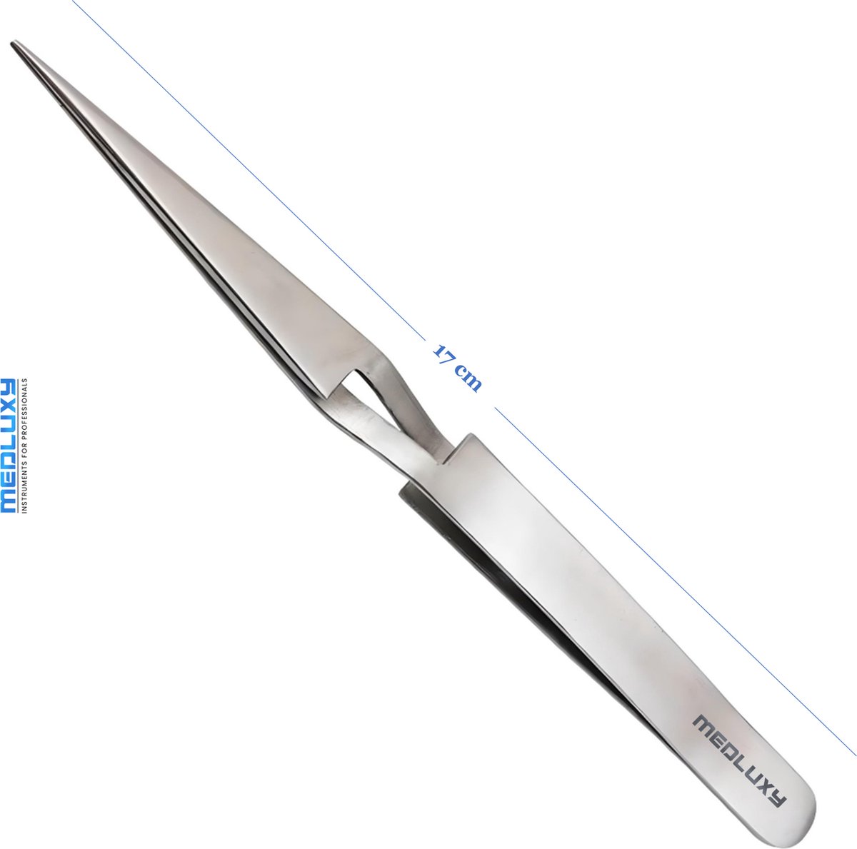 MEDLUXY® Pro - Hobbypincet - 17 cm - gekruist - recht - RVS - Multifunctioneel (EHBO, modelbouw, hobby, knutselen, electronica, pincet, klem, kruispincet)