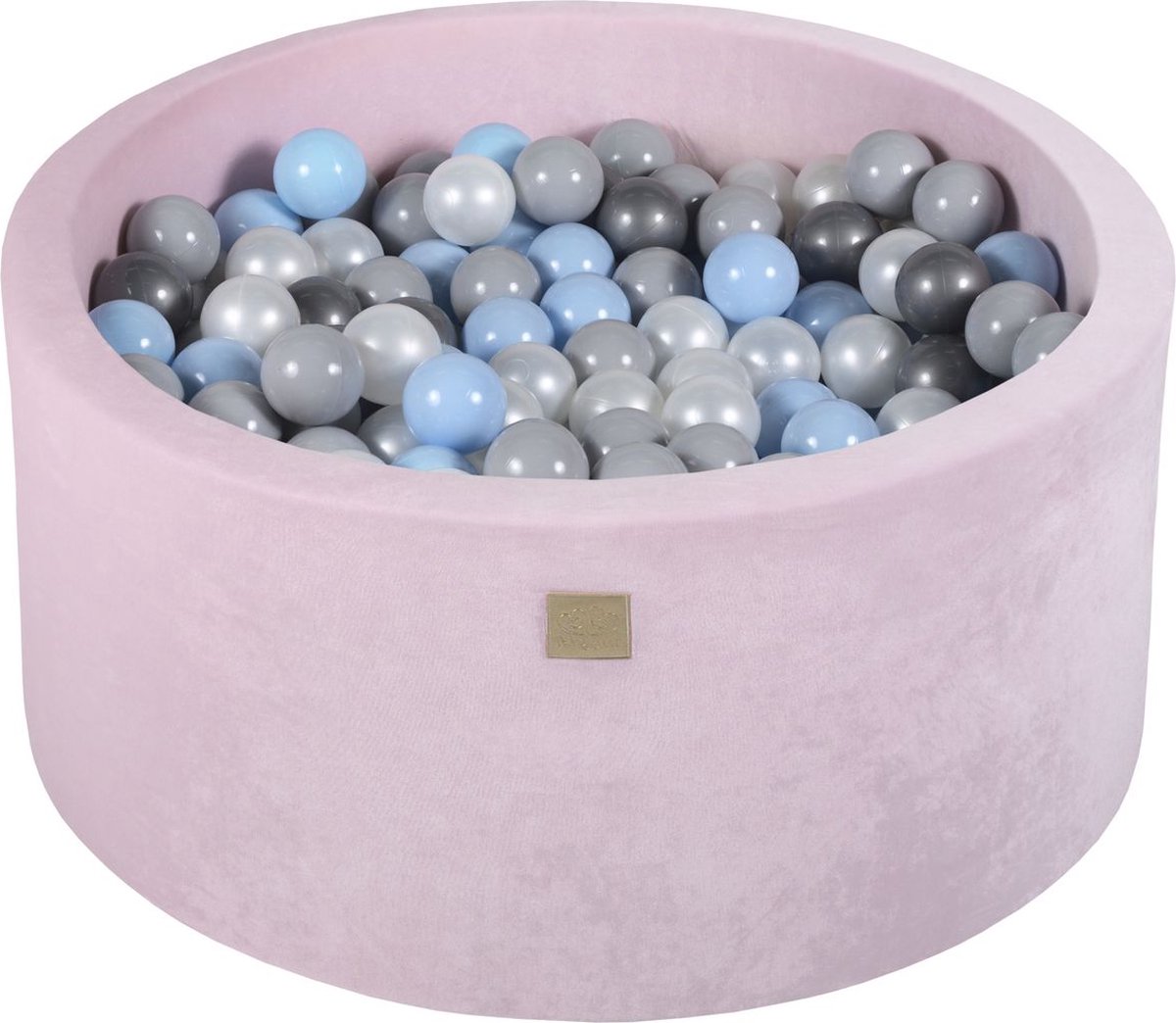 Ballenbak VELVET Poeder Roze - 90x40 incl. 300 ballen - Baby Blauw, Parel Wit, Grijs, Zilver