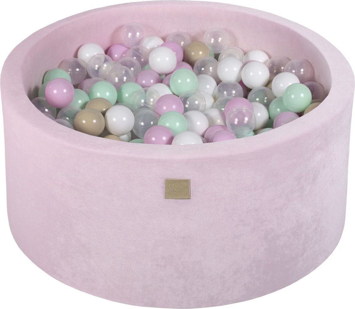 Ballenbak VELVET Poeder Roze - 90x40 incl. 300 ballen - Mint, Pastel Roze, Beige, Transparant, Wit