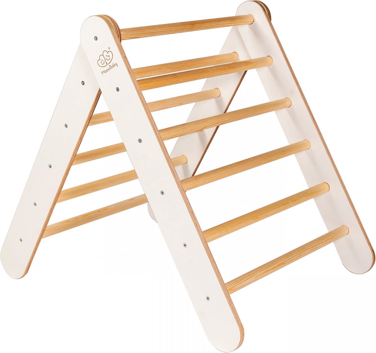 Pikler - Klimdriehoek - Houten Ladder - SCANDI Wit