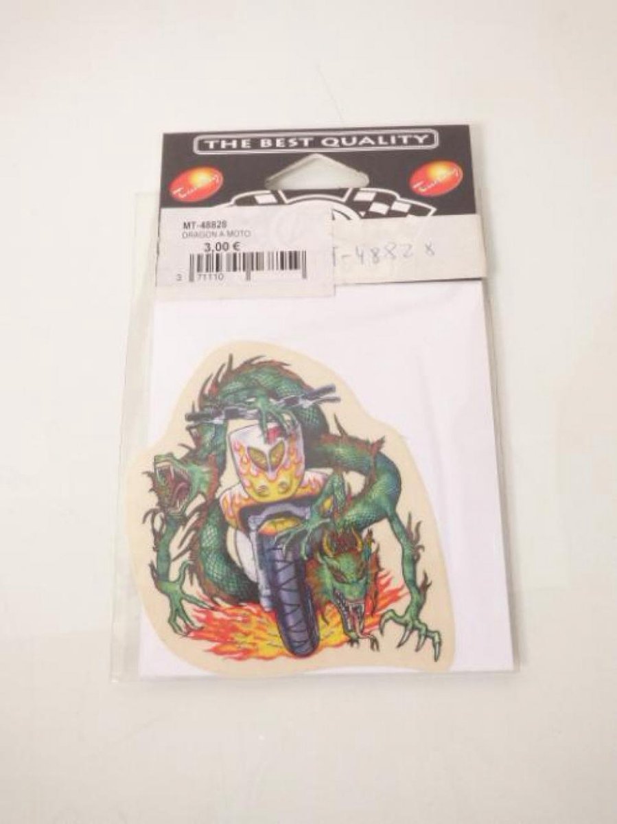 stickers meryt dragon vert sur pour scooter flamme mt-48828 nieuw
