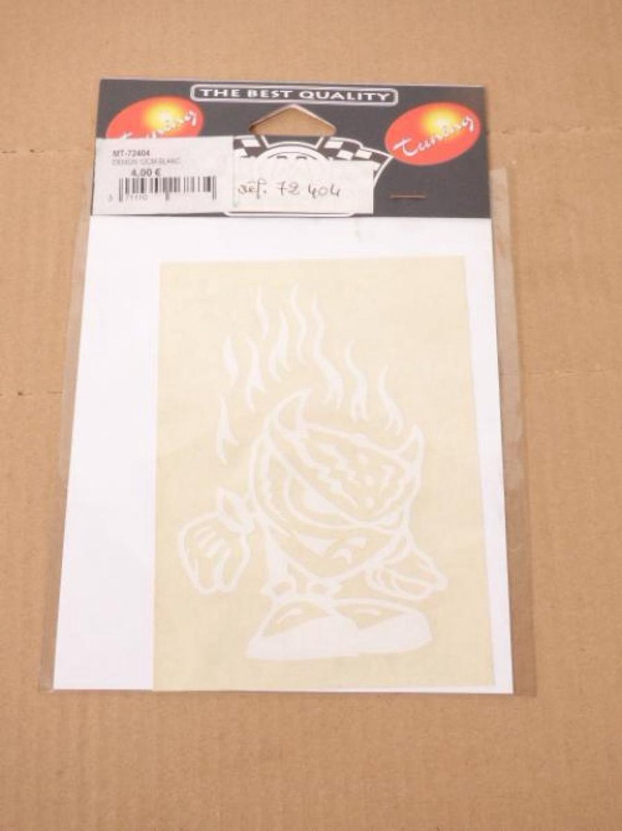 stickers meryt white devil flame demon voor motor mt-72404 nieuw