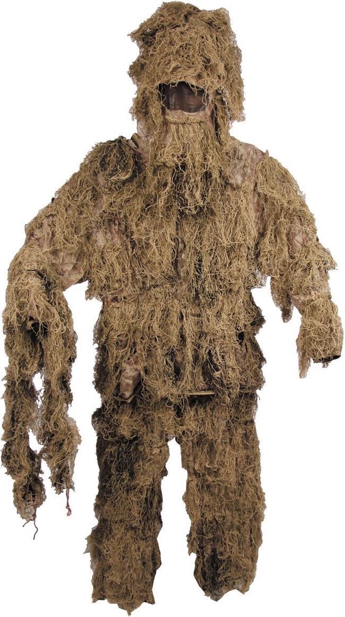 MFH Camouflagepak, Ghillie Suit, (jas, broek en hoed), desert - MAAT M/L