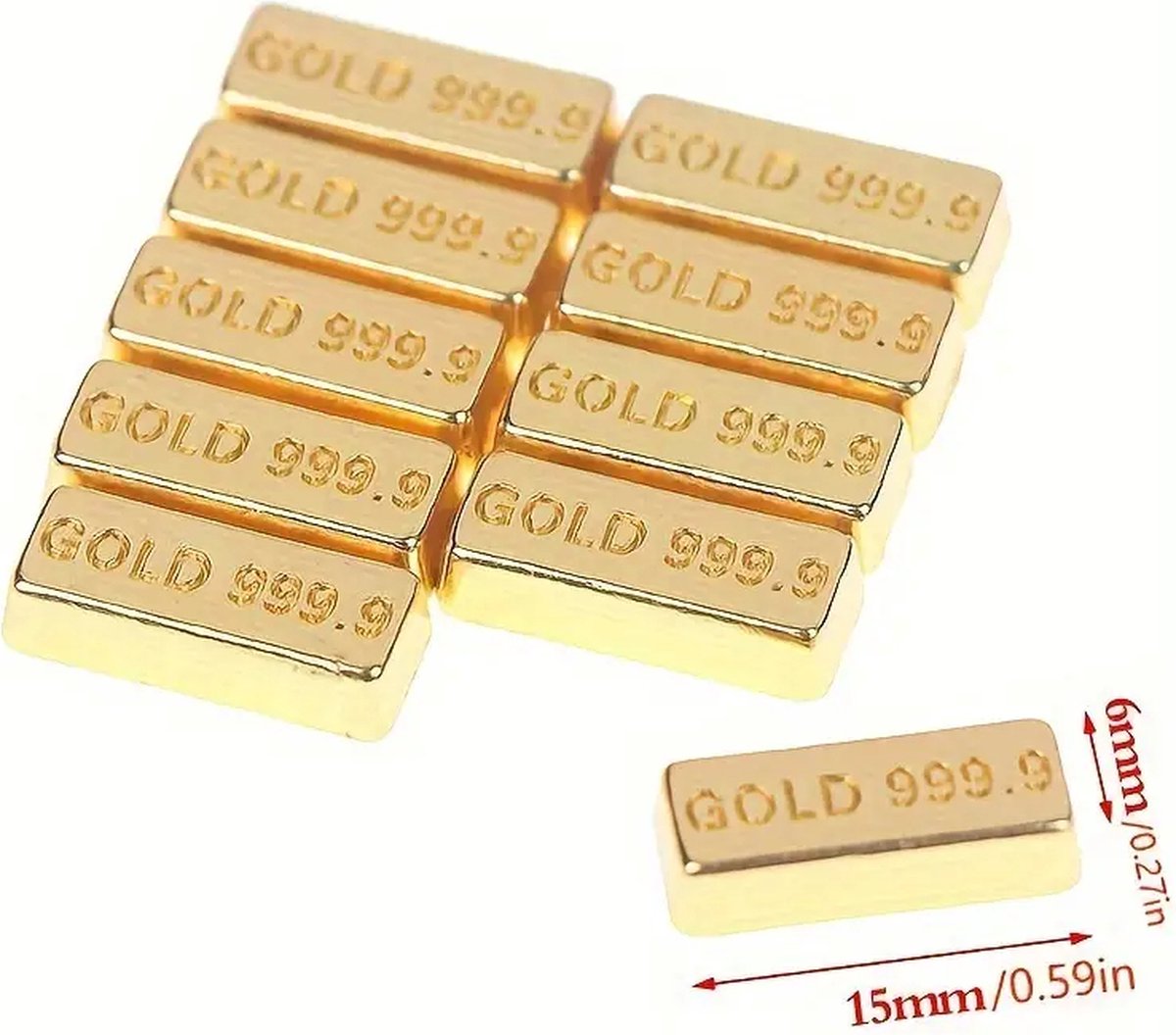 MGM Trading - 10 Stks/set 1:12 Dollhouse Miniatuur Gouden baar Coin Model Poppenhuis Decor Speelgoed