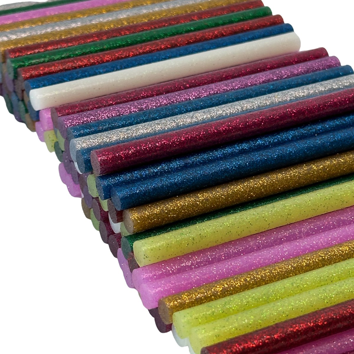 MGM Trading 7 MM Dikte 12 kleuren 100 stuks glitter lijmstiften, lijmsticks hete lijm gekleurde lijmstiften, pigment bar hete lijm voor hete lijmpistool (7 mm x 100 mm lijmsticks