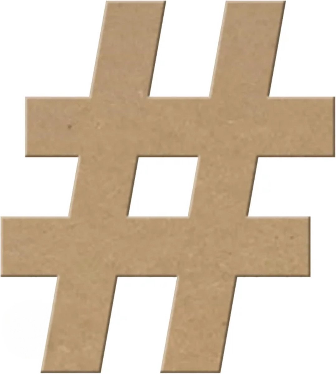 MDF Hashtag, creatief, knutselen, deco, 6 stuks, 3mm mdf 20cm