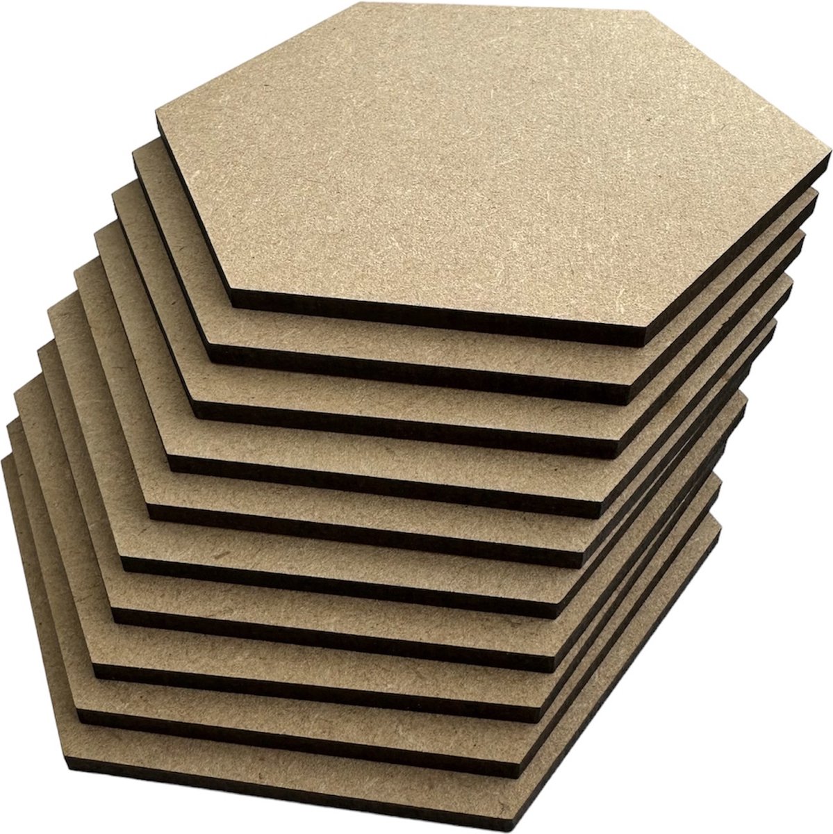 MDF hobby knutsel onderzetters 10 cm - Zeshoekig - Glasonderzetters om te decoreren/versieren 25 stuks