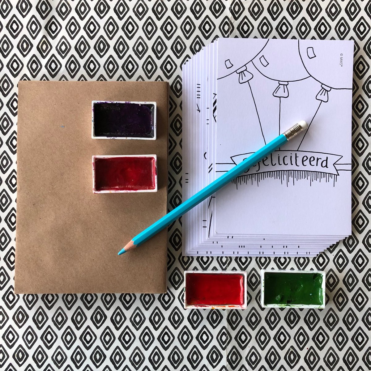 Gefeliciteerd kaarten met enveloppen A6 set van 12