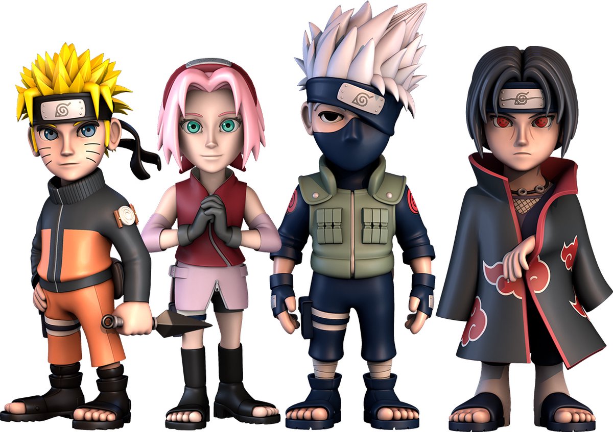 Minix - Anime - Naruto Shippuden - Pack of 4 - Naruto, Kakashi, Itachi, Sakura - Figuur 7cm