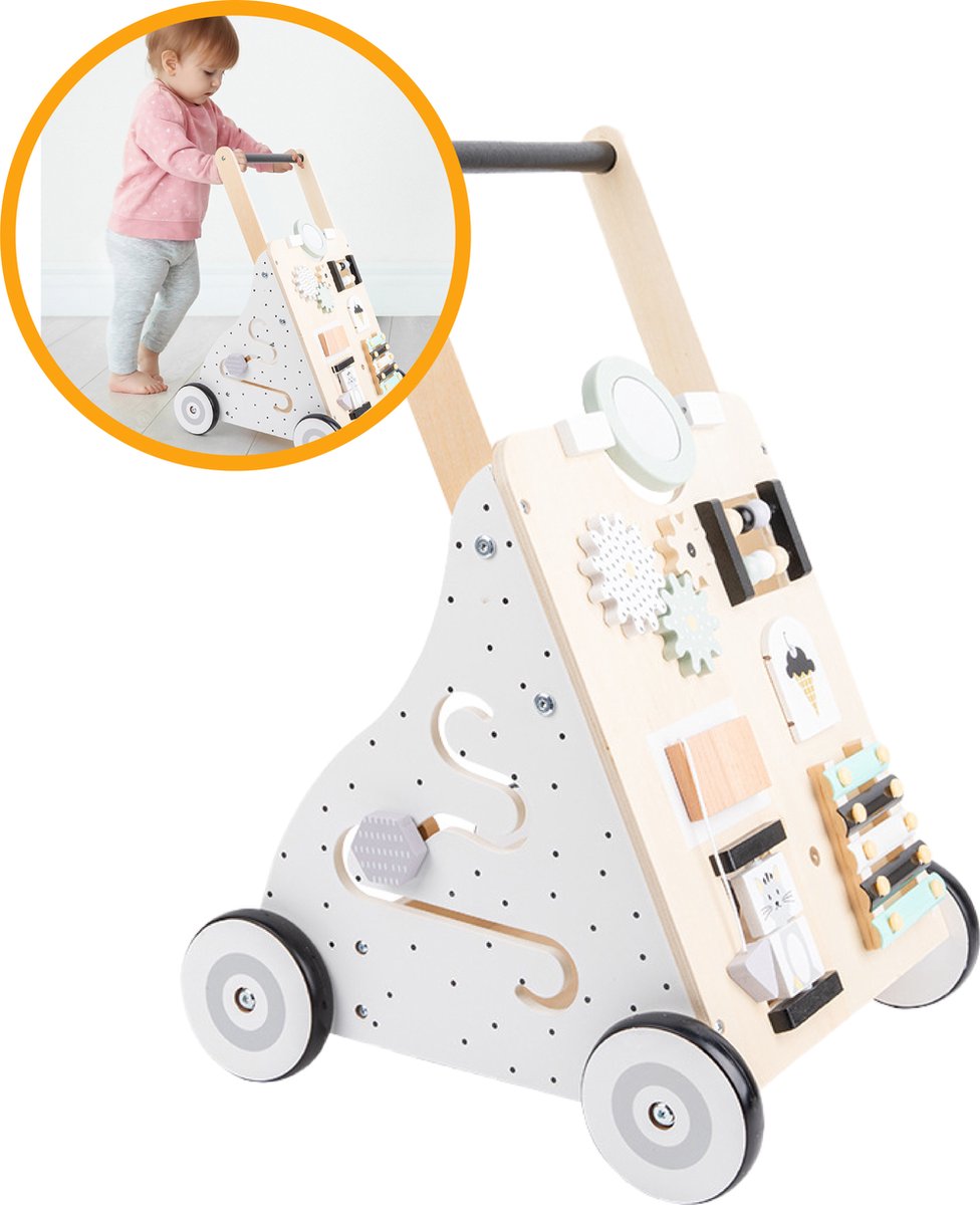 MIRO® Baby walker - Loopwagen Baby Kinderen - Educatief - Houten Speelgoed - Leren Lopen - Speelgoed 0 Tot 2 Jaar - Anti Slip Wieltjes