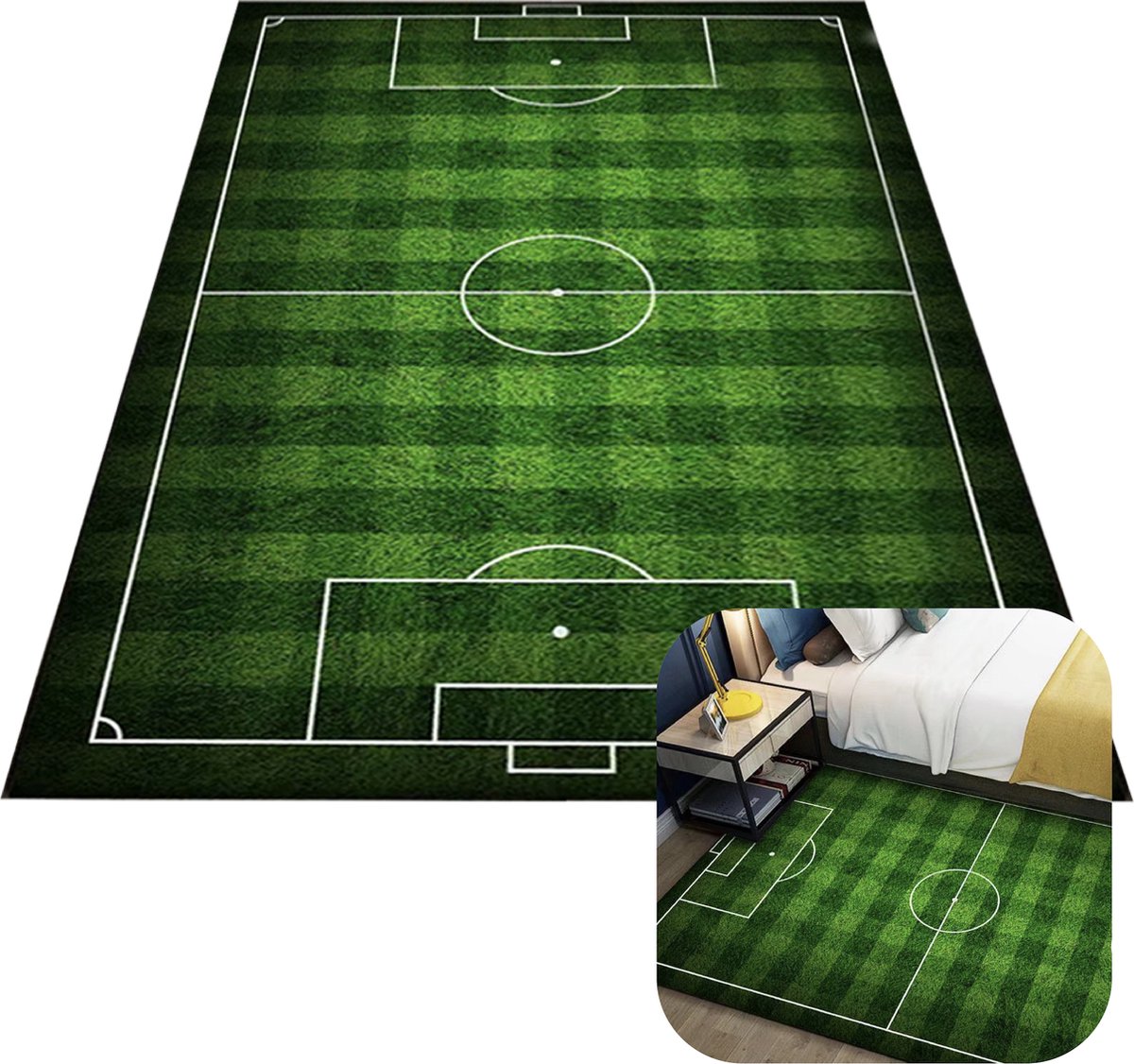 MIRO® Speel Tapijt Voetbalveld - Voetbal Tapijt - Kinderen - Speelmat - Vloerkleed - Speelkleed - Kinderkamer - Anti Slip - XL - 120 x 160 CM - Voetbal