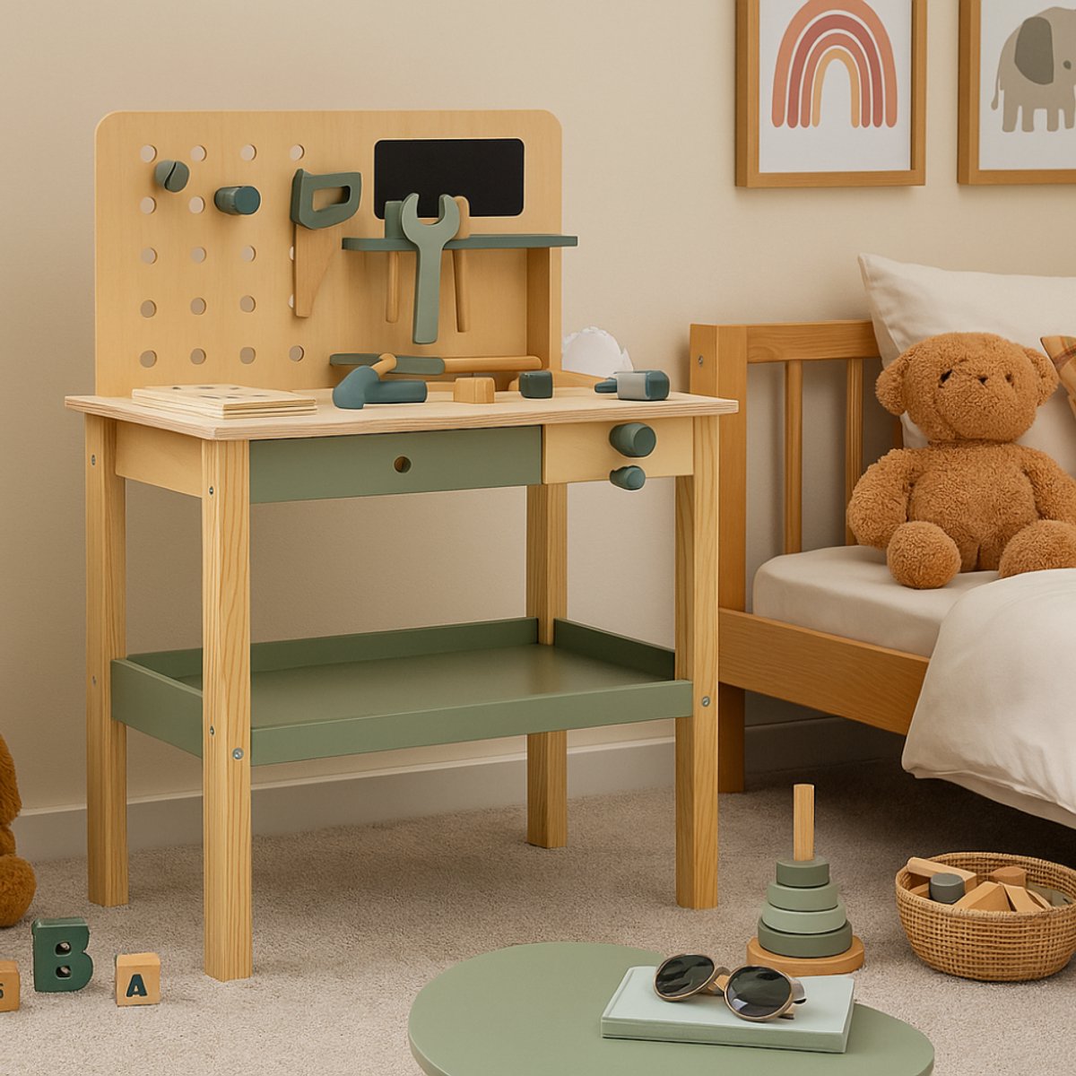 MISOU Werkbank - voor kinderen - Werktafe - Speelgoed - gereedschap - Kinder gereedschap