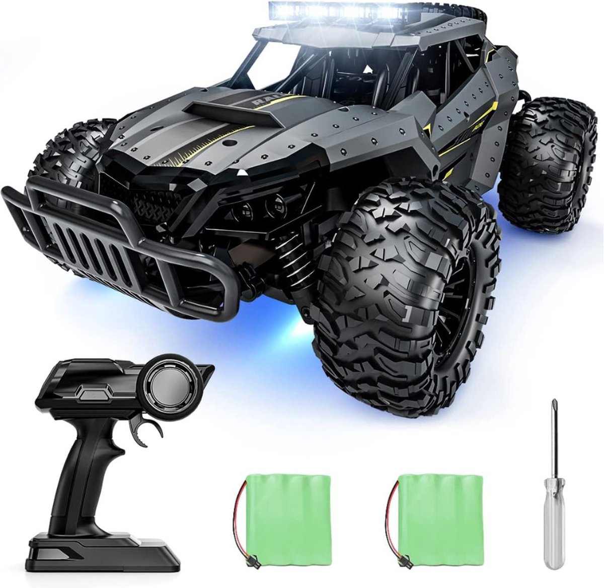 MKSS® RC Auto Volwassenen - Bestuurbare Auto voor Buiten - Offroad - Grijs