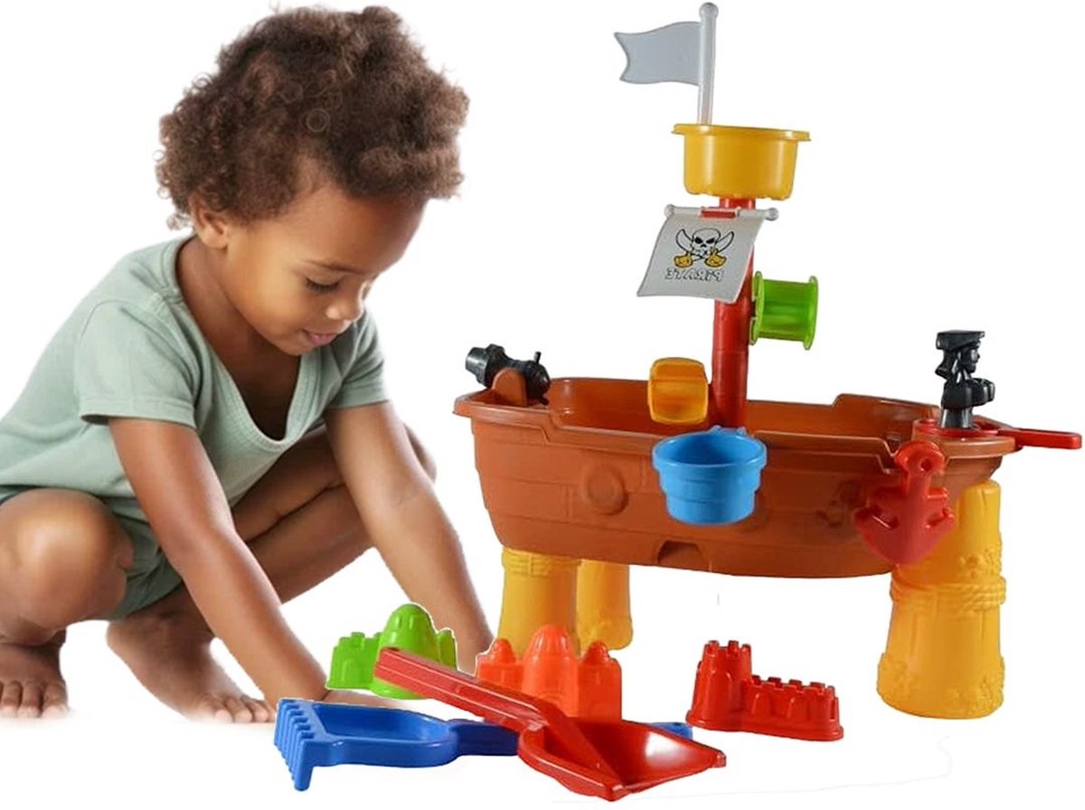 MKSS® Watertafel - Zandtafel - Speeltafel voor Kinderen - Activiteiten Tafel voor Baby en Kinderen - Piratenschip