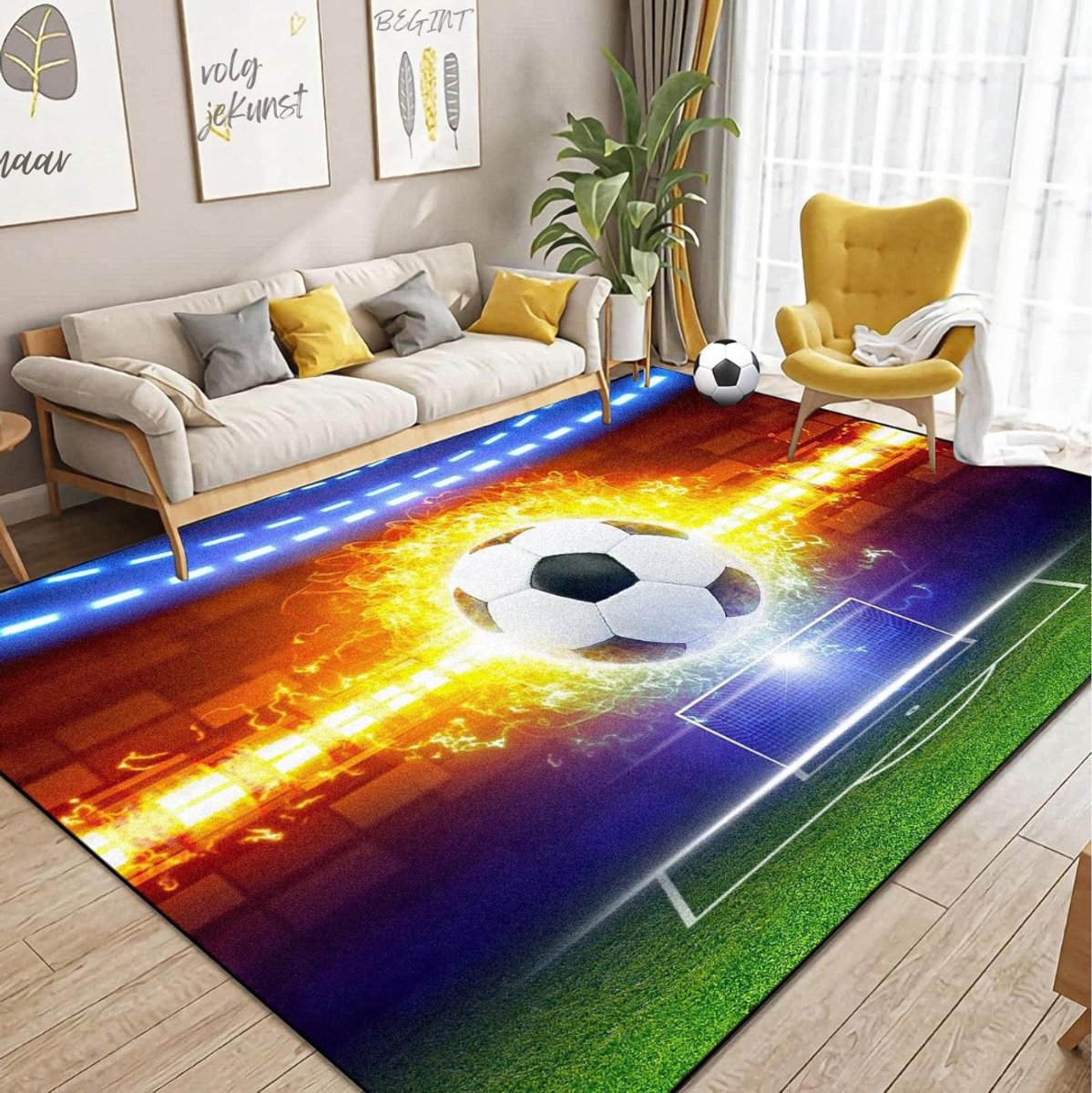 MMP® Voetbalmat - Dribbelmat - Voetbal Tapijt - 100x120x3cm - Veelkleurig
