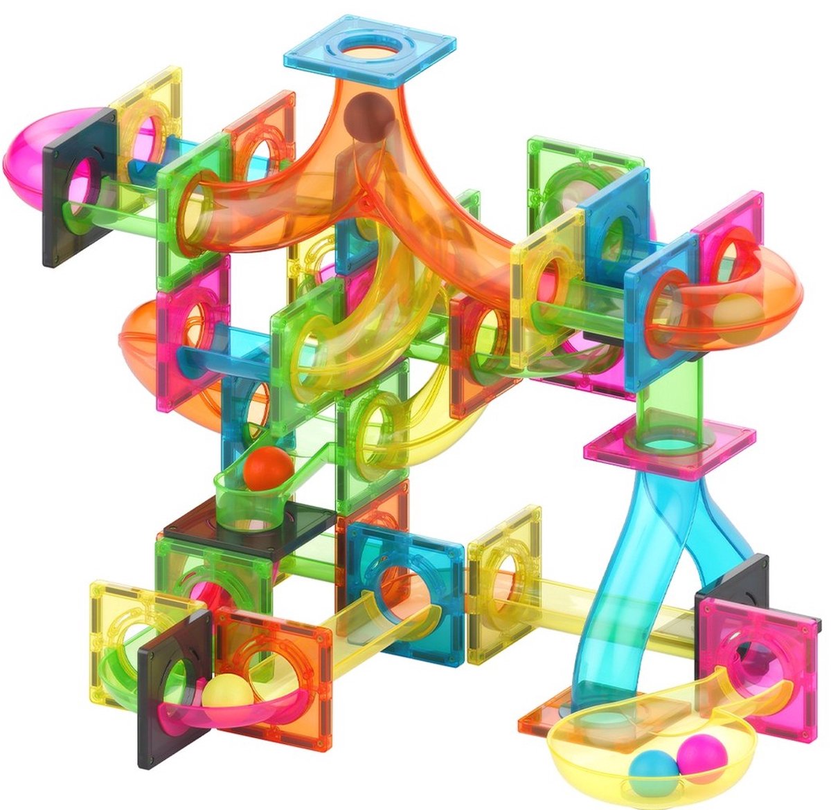 MNTL Magnetische Knikkerbaan Set Kleurrijk 101-delig - A kwaliteit