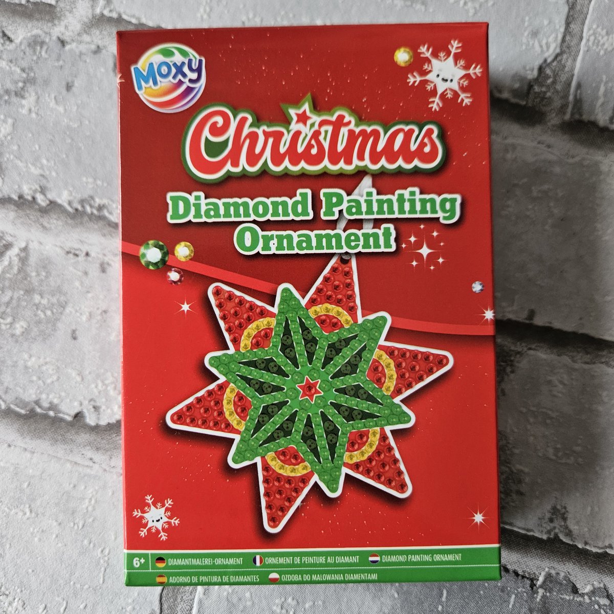 Diamond painting ornament kerst ster, kerstboom hanger