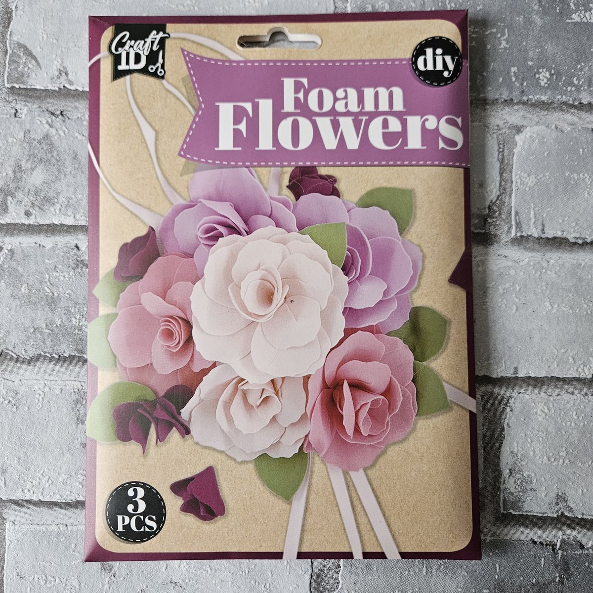 Foam bloemen paars, diy kit, zelf bloemen boeket maken