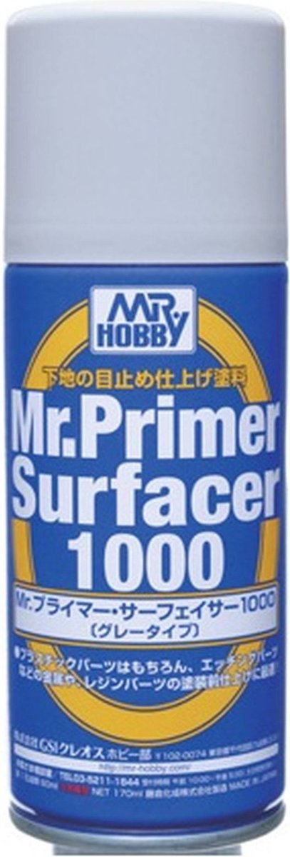 MR.Hobby Hobbyverf - B-524 Surfr Grijs 1000 - Primer Spray - 170ml Verf spuitbus - 170 ml