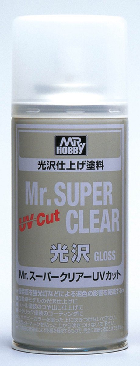 MR.Hobby Hobbyverf - Clear B-522 UV Cut - Glanzend - Vernis Spray - 170ml Verf spuitbus - 170 ml