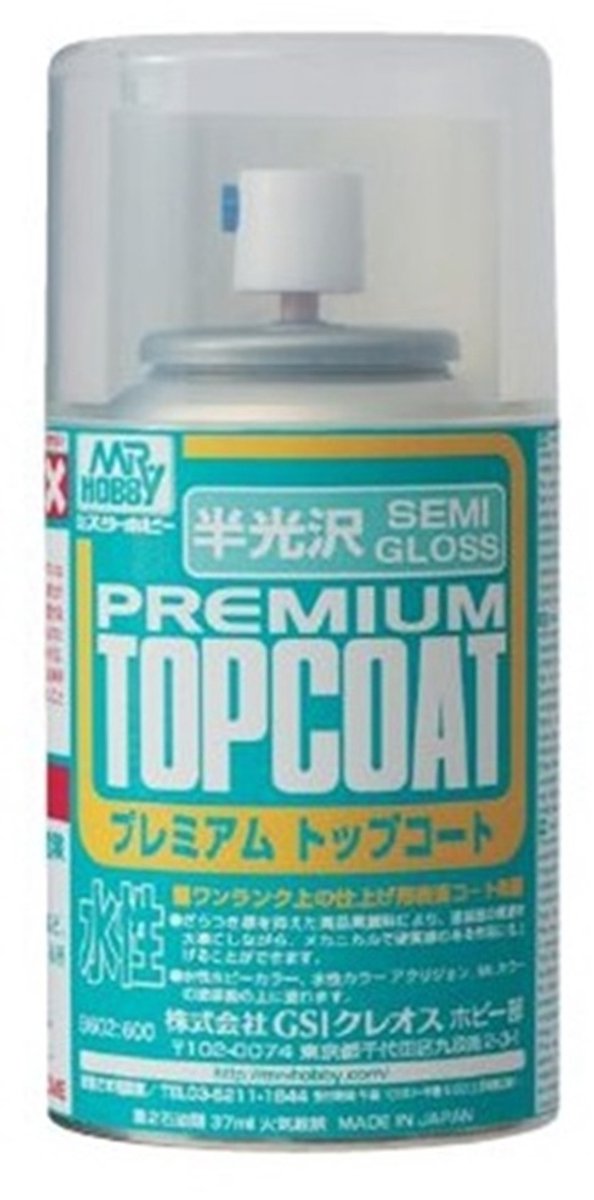 MR.Hobby Hobbyverf - Top Coat B-602 Zijdeglans - Vernis Spray - 86ml Verf spuitbus - 86 ml