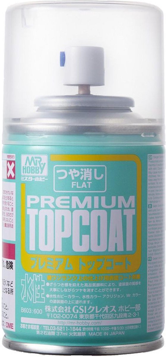 MR.Hobby Hobbyverf - Top Coat B-603 Matt - Vernis Spray - 86ml Verf spuitbus