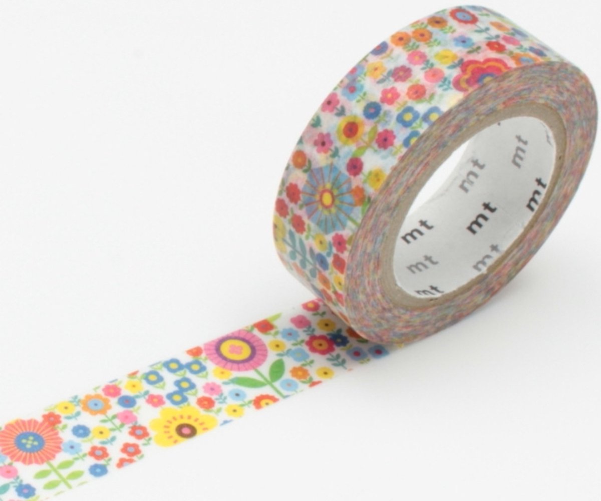 MT Washi tape mini flower garden - Masking tape met bloemen - 7 meter x 1,5 cm.