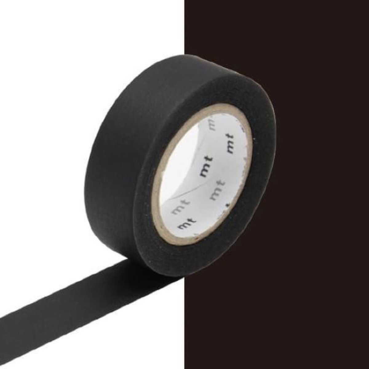 Washi Tape Zwart - 7 meter x 1,5 cm. - MT Masking Tape Matte Black