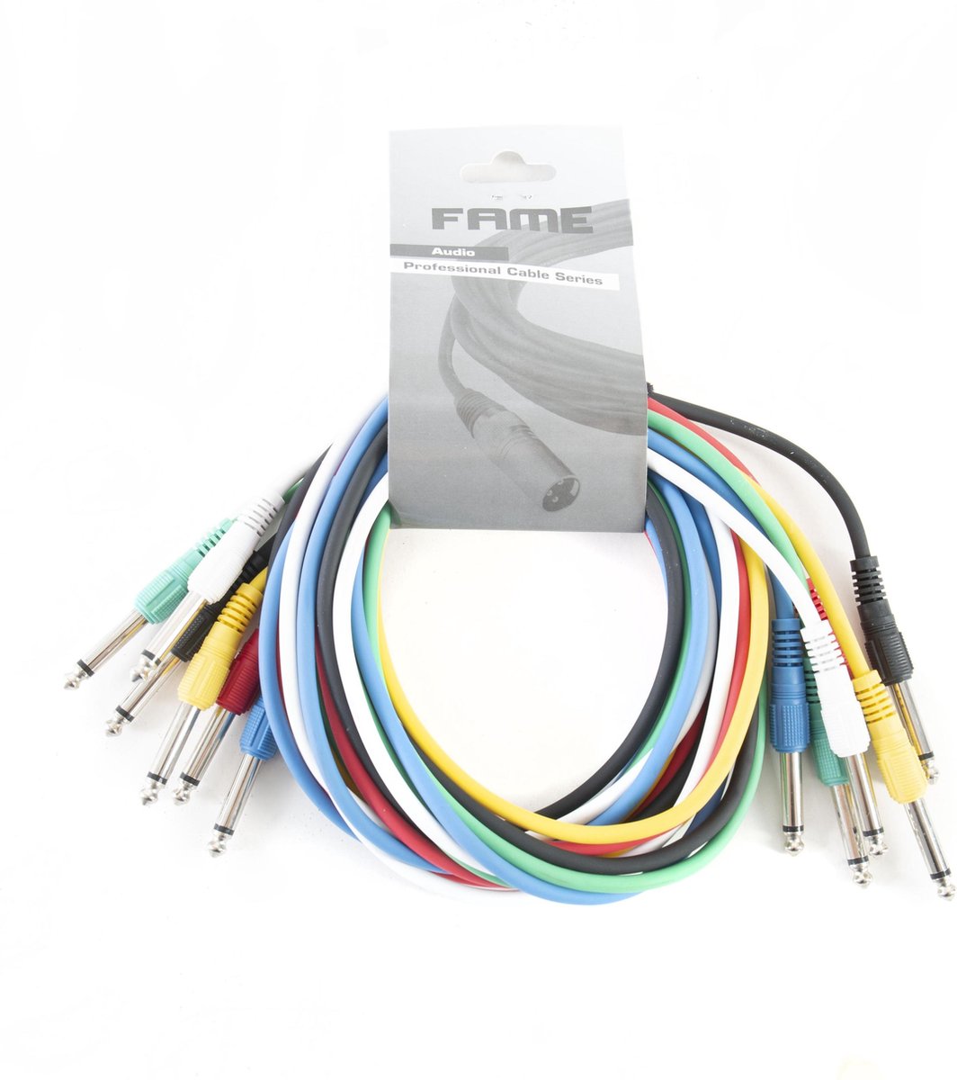   Patchkabel, 1,5 m, mono, recht 6er-pakket, kleuren - Mono Patchkabel