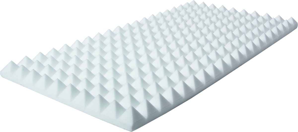 MUSIC STORE Pyramis Absorber 50x100x 5 cm Basotect, wit, zelfklevend - Absorbers