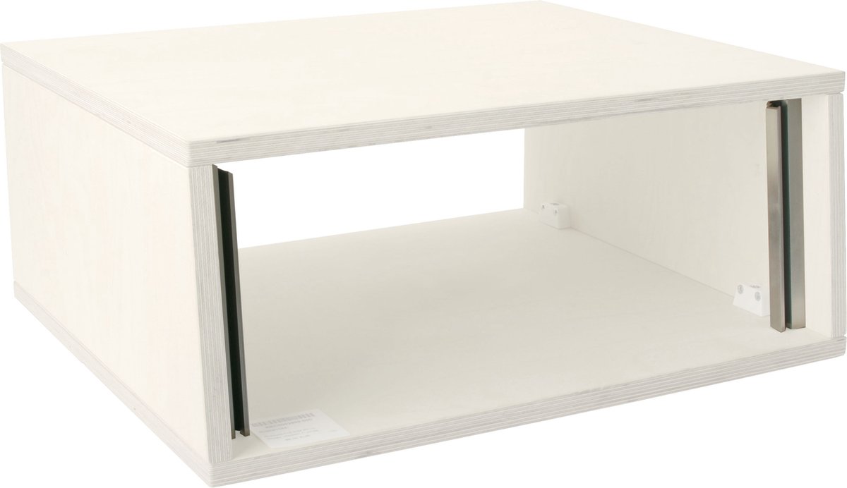 MUSIC STORE Studiorack 4HE berk MP bouwpakket, wit, 7° schuin - Studio racks