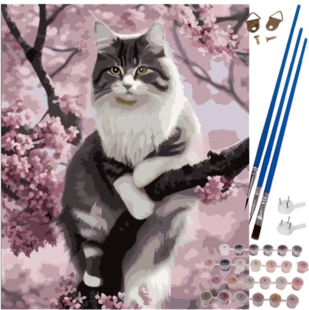 Maaleo Schilderen op Nummer 40x50cm Kitten - Ontspan en Creëer Kunst