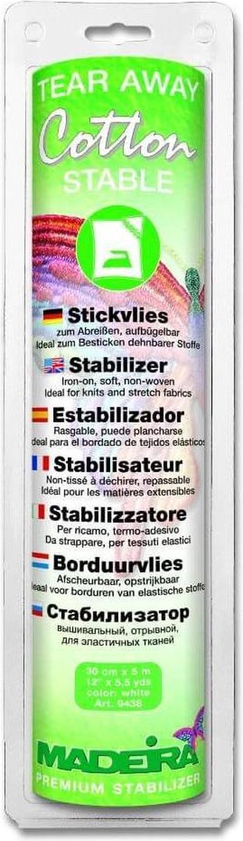 Madeira Cotton Stable Borduur scheurvlies Wit