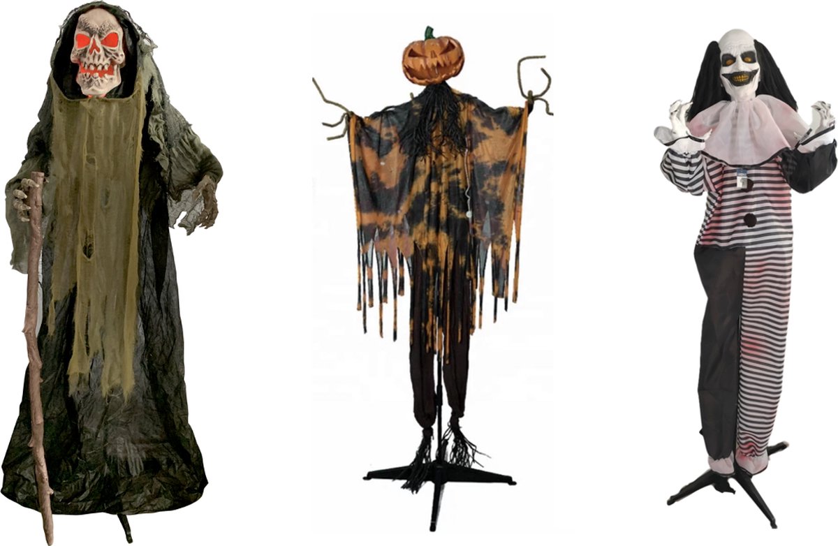 Halloween Animatronic poppen actie set 1 (licht, geluid, beweging)