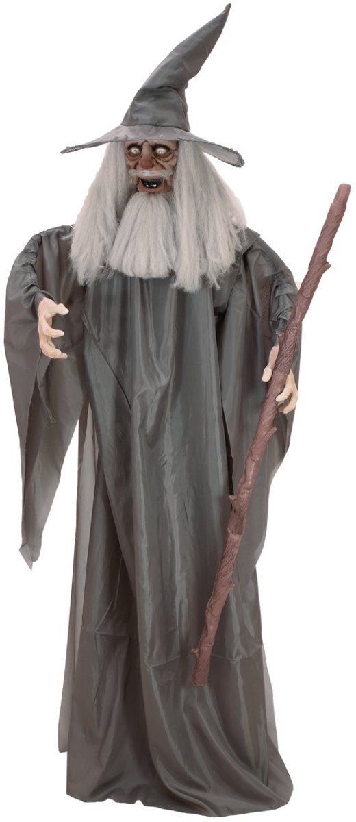 Halloween pop Old wizard (geluid, beweging, licht) 1.80 m hoog