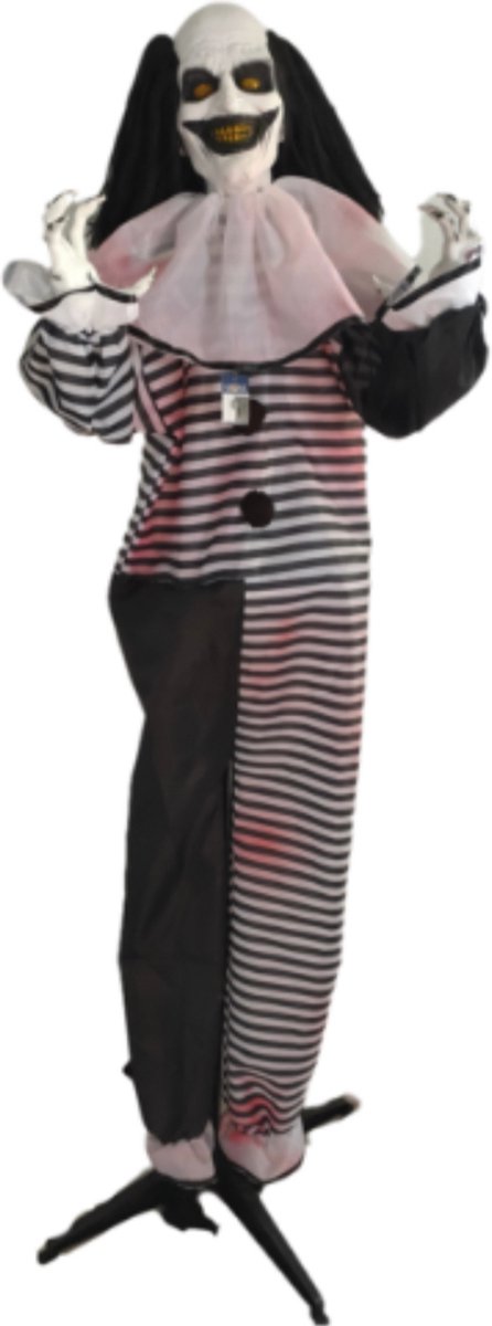 Halloween pop levensgrote bewegende en lachende Freaky Clown