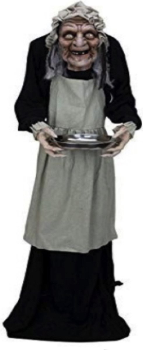 Halloween pop levensgrote bewegende en lachende Mean Witch