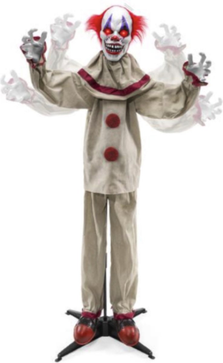 Halloween pop levensgrote bewegende en pratende Scary Clown