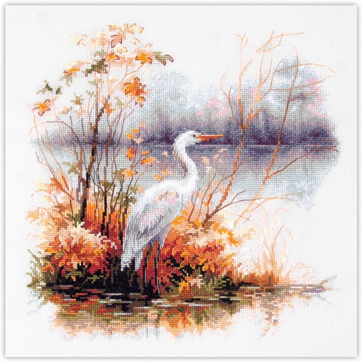 White heron aida borduurpakket om te tellen Magic Needle 70-09