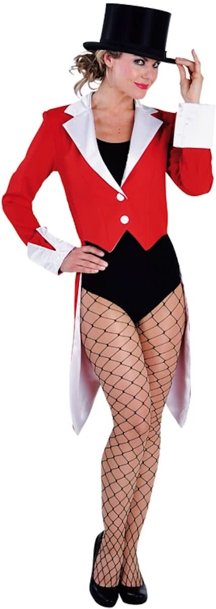 Rode met witte Slipjas voor dames maat 36 (S)