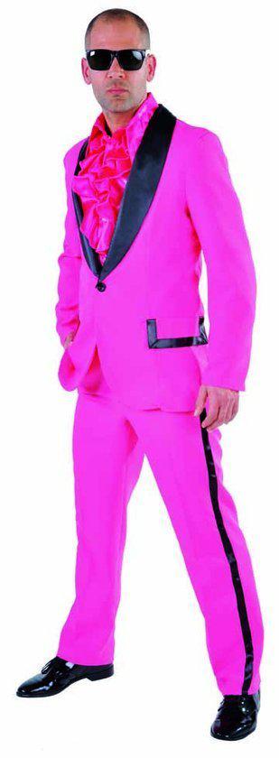 Volwassenenkostuum heren smoking pink maat L