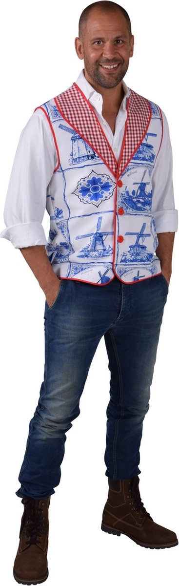 Hollandse Gilet delftsblauw - Maatkeuze: Maat 58/60