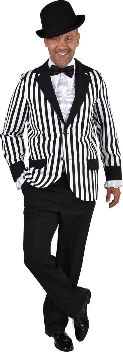 Magic Design Colbert Streep Heren Polyester Zwart/wit Maat Xl