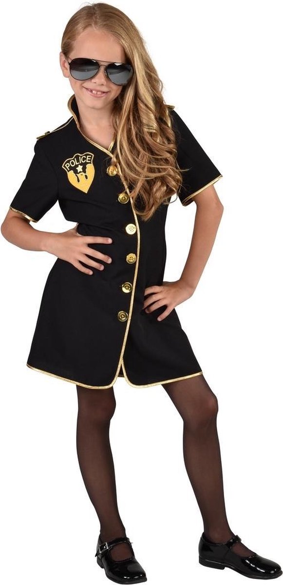 Magic Design Verkleedjurk Politie Meisjes Polyester Zwart Mt 116