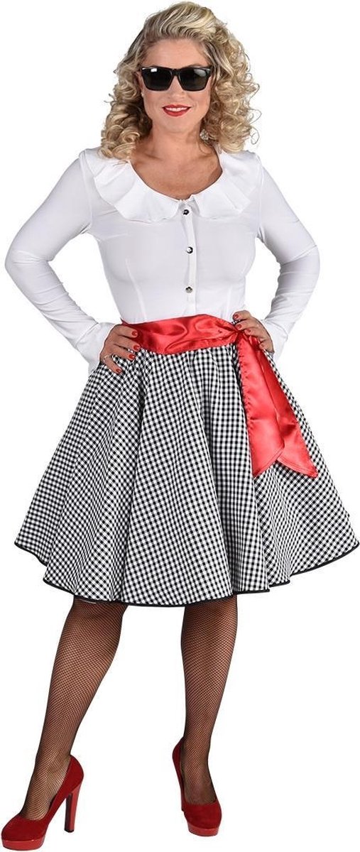 Magic Design Verkleedrok Rockn Roll Polyester Zwart/wit Maat S/m